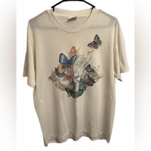 Vintage 1993 Hanes Women’s size Large Cottagecore Butterfly Shirt